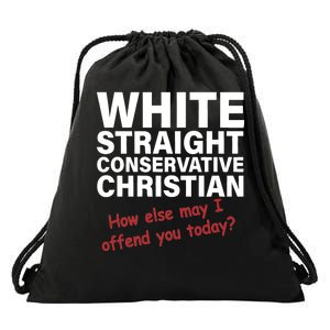 White Straight Conservative Christian Drawstring Bag