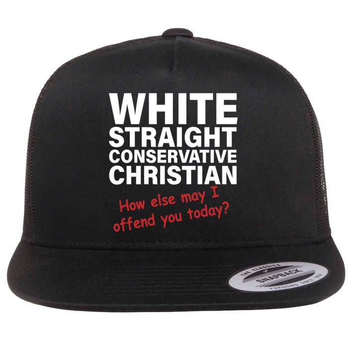 White Straight Conservative Christian Flat Bill Trucker Hat