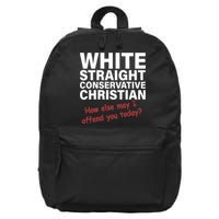 White Straight Conservative Christian 16 in Basic Backpack