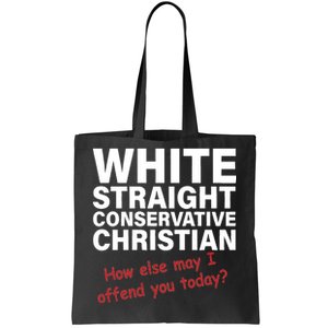 White Straight Conservative Christian Tote Bag