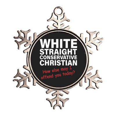 White Straight Conservative Christian Metallic Star Ornament