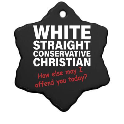 White Straight Conservative Christian Ceramic Star Ornament