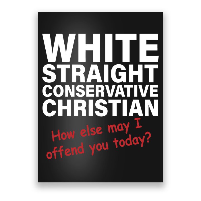 White Straight Conservative Christian Poster