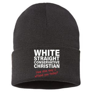 White Straight Conservative Christian Sustainable Knit Beanie