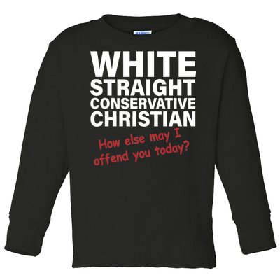 White Straight Conservative Christian Toddler Long Sleeve Shirt