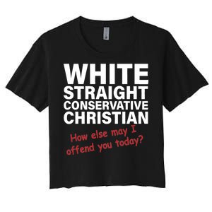 White Straight Conservative Christian Women's Crop Top Tee