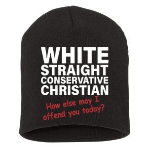 White Straight Conservative Christian Short Acrylic Beanie