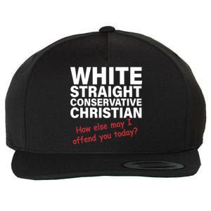 White Straight Conservative Christian Wool Snapback Cap