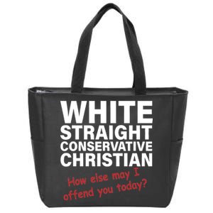 White Straight Conservative Christian Zip Tote Bag