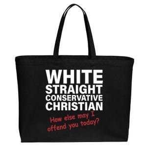 White Straight Conservative Christian Cotton Canvas Jumbo Tote