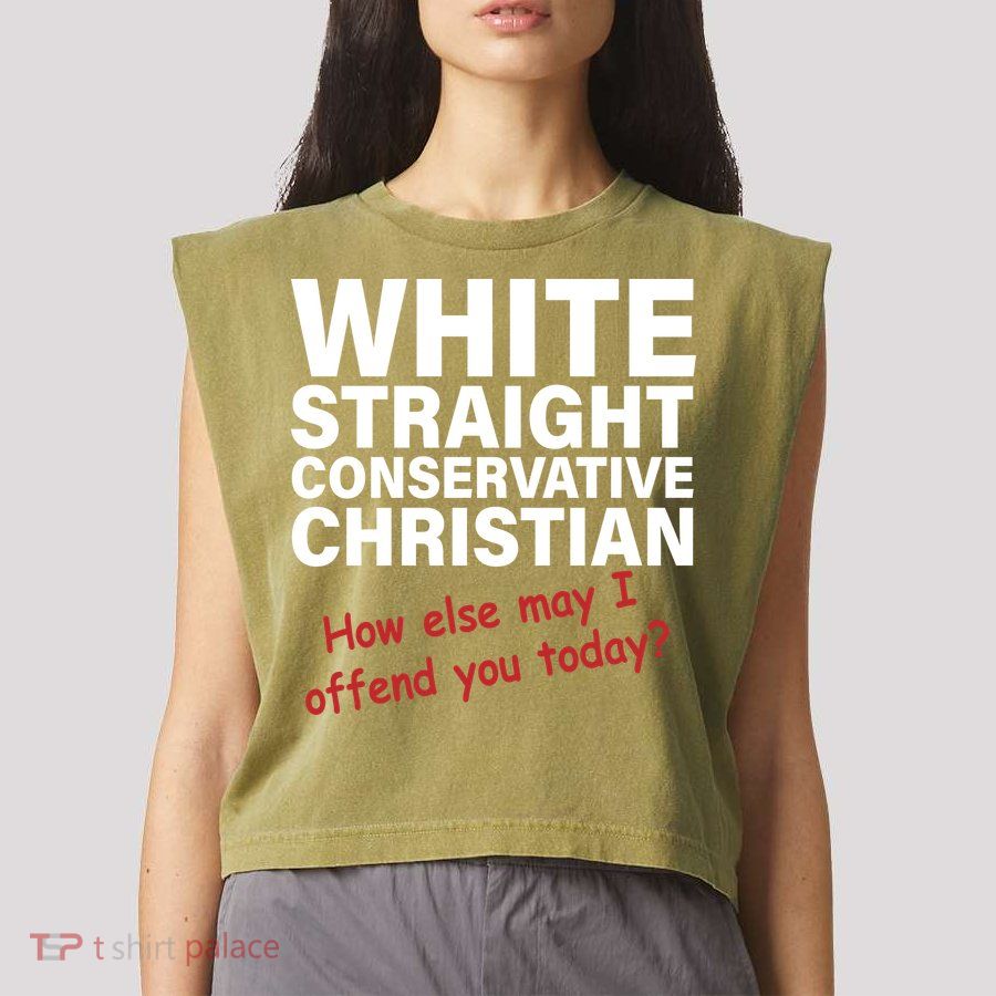 White Straight Conservative Christian Garment-Dyed Women's Muscle Tee