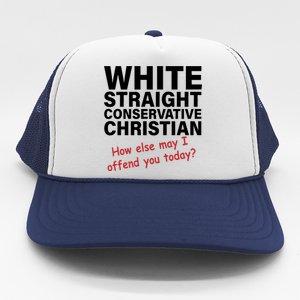 White Straight Conservative Christian Trucker Hat