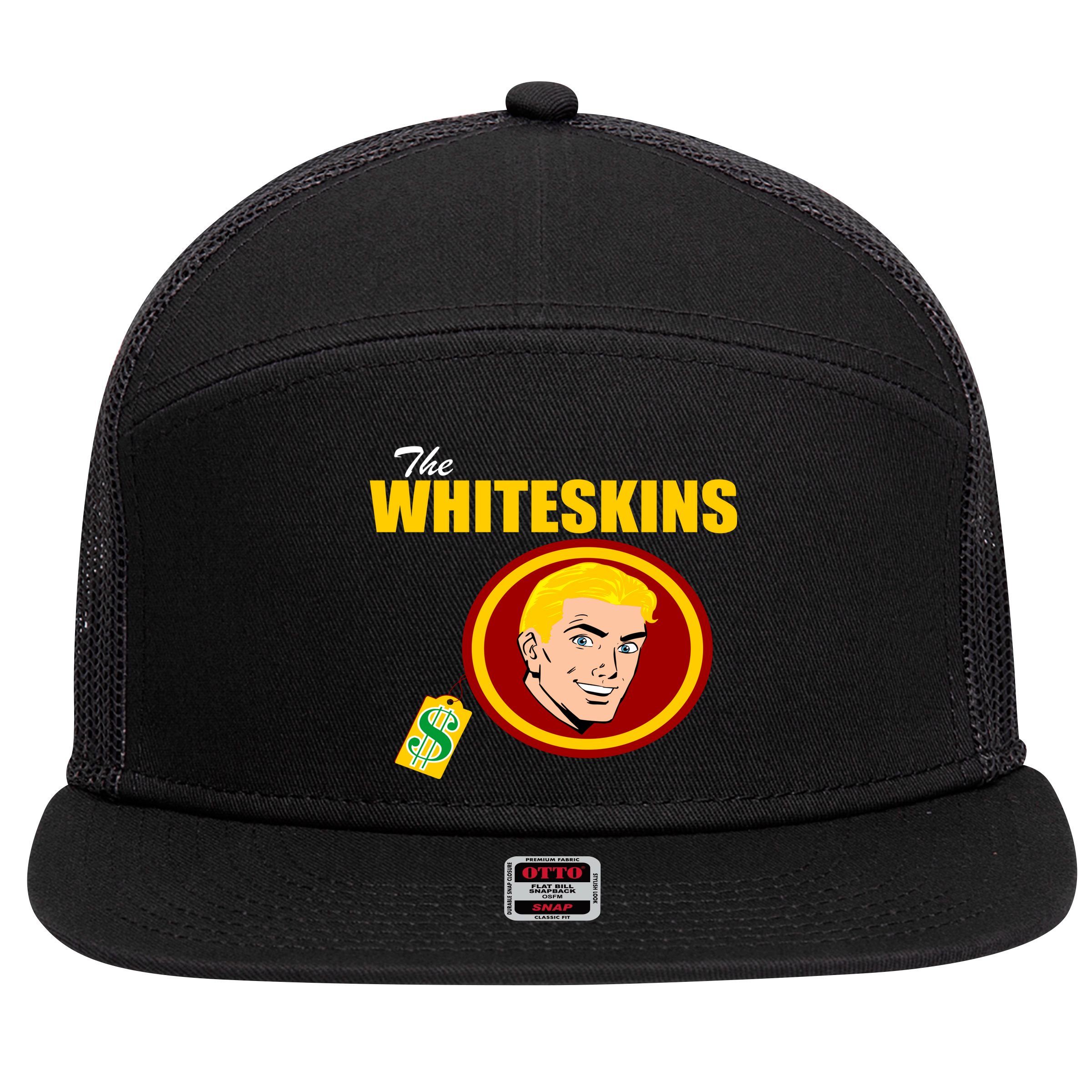 Whiteskins Football Native American Indian 7 Panel Mesh Trucker Snapback Hat