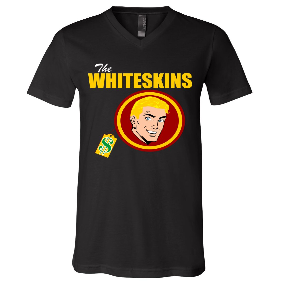 Whiteskins Football Native American Indian V-Neck T-Shirt