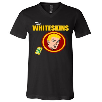 Whiteskins Football Native American Indian V-Neck T-Shirt