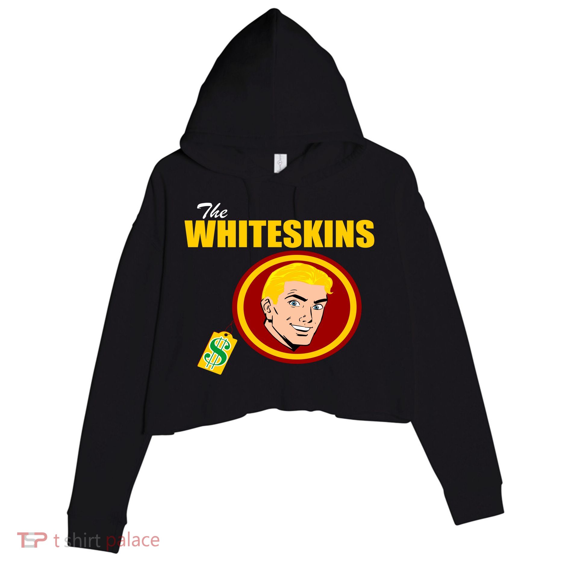 Whiteskins Football Native American Indian Crop Fleece Hoodie