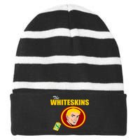 Whiteskins Football Native American Indian Striped Beanie with Solid Band