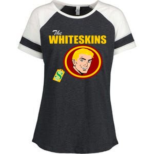 Whiteskins Football Native American Indian Enza Ladies Jersey Colorblock Tee