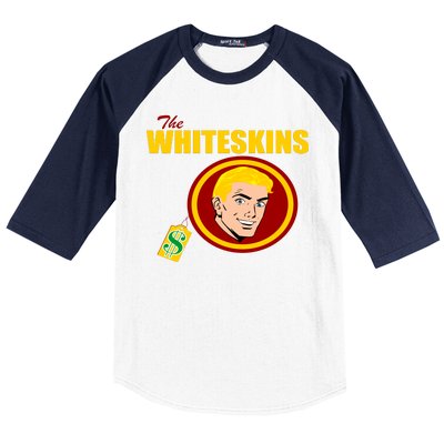 Whiteskins Football Native American Indian Baseball Sleeve Shirt