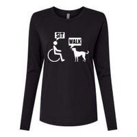 Wheelchair Humor Joke For A Disability In A Wheelchair Womens Cotton Relaxed Long Sleeve T-Shirt