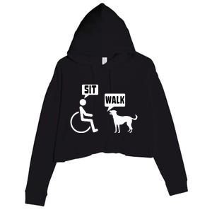 Wheelchair Humor Joke For A Disability In A Wheelchair Crop Fleece Hoodie