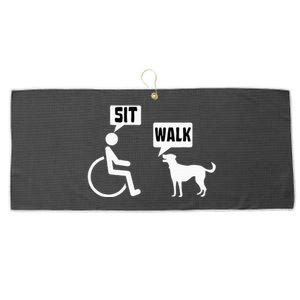 Wheelchair Humor Joke For A Disability In A Wheelchair Large Microfiber Waffle Golf Towel