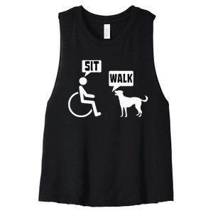 Wheelchair Humor Joke For A Disability In A Wheelchair Women's Racerback Cropped Tank