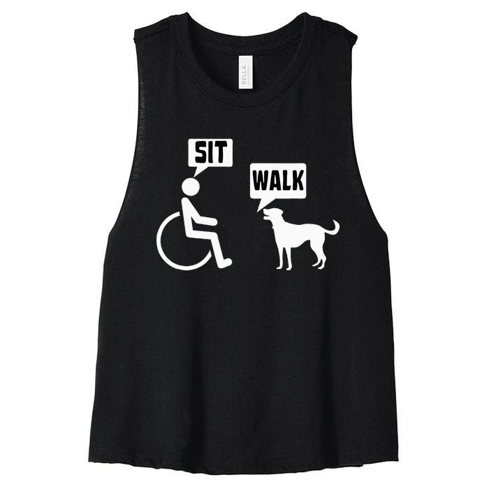 Wheelchair Humor Joke For A Disability In A Wheelchair Women's Racerback Cropped Tank