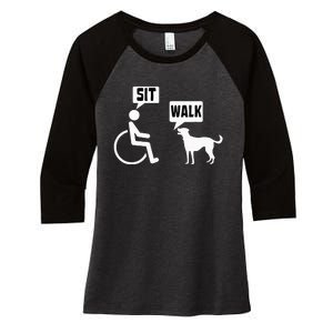 Wheelchair Humor Joke For A Disability In A Wheelchair Women's Tri-Blend 3/4-Sleeve Raglan Shirt