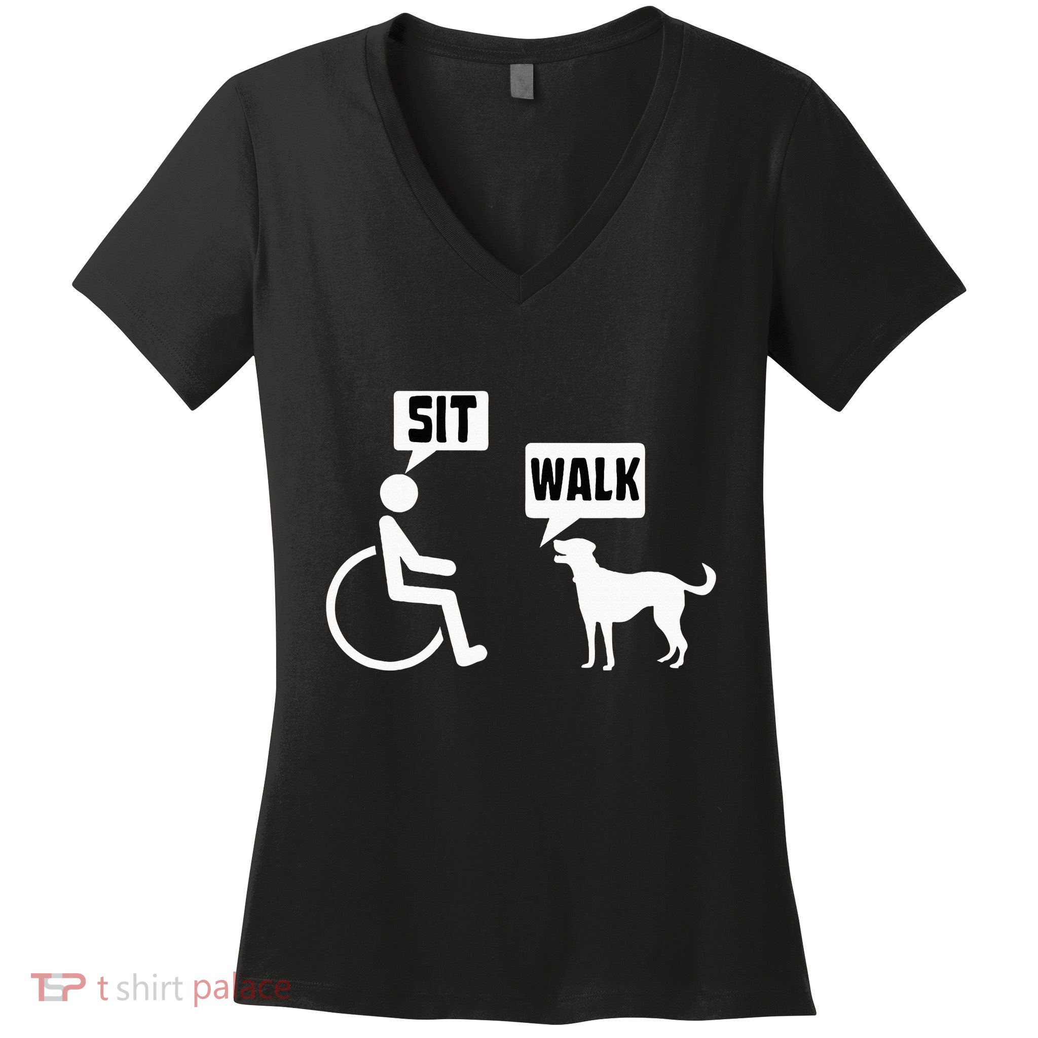 Wheelchair Humor Joke For A Disability In A Wheelchair Women's V-Neck T-Shirt