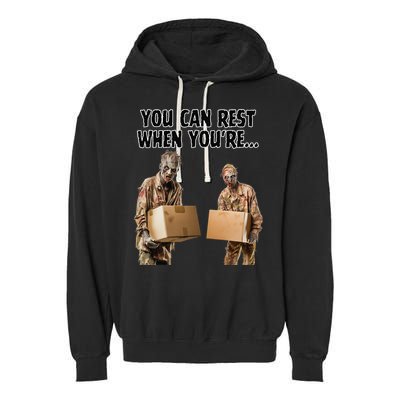 Work Humor Jobs Employee Blue Collar Worker Funny Zombies Garment-Dyed Fleece Hoodie