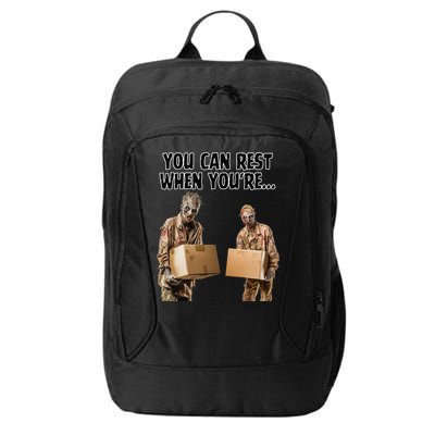 Work Humor Jobs Employee Blue Collar Worker Funny Zombies City Backpack