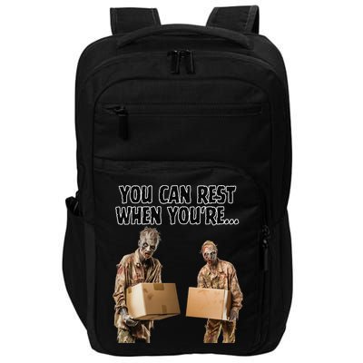 Work Humor Jobs Employee Blue Collar Worker Funny Zombies Impact Tech Backpack