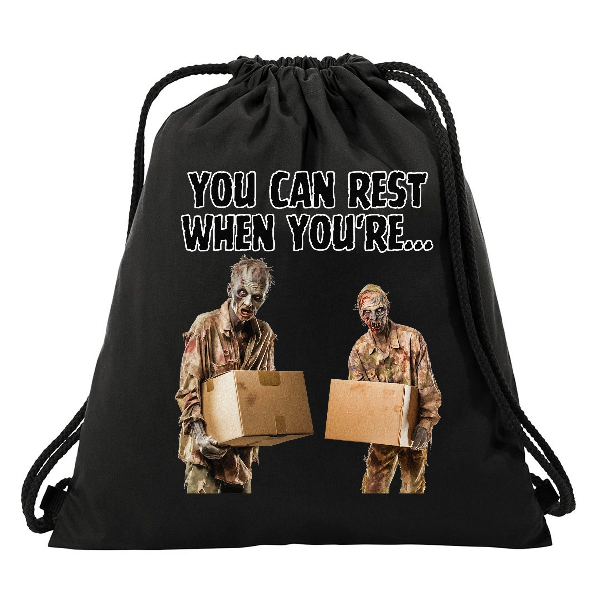 Work Humor Jobs Employee Blue Collar Worker Funny Zombies Drawstring Bag