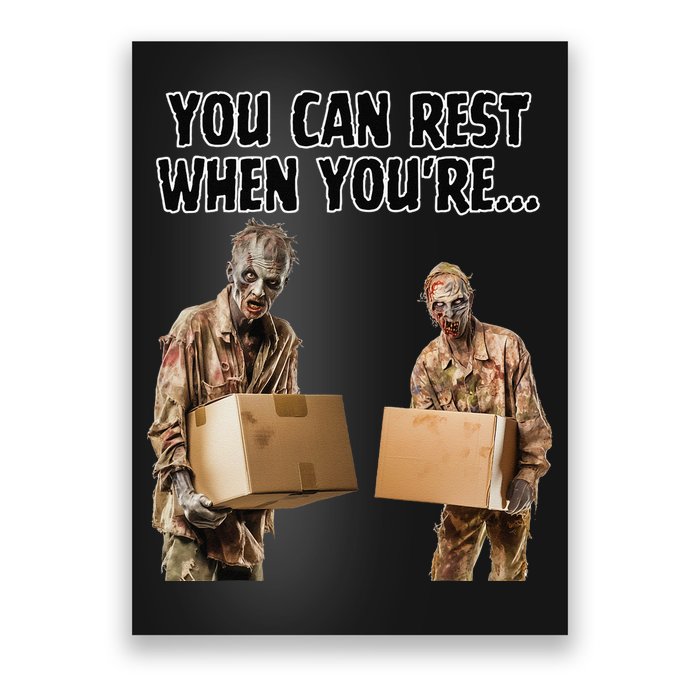 Work Humor Jobs Employee Blue Collar Worker Funny Zombies Poster