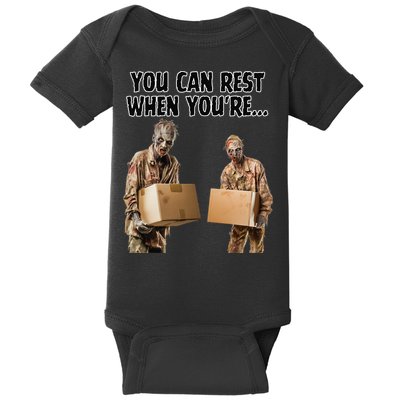 Work Humor Jobs Employee Blue Collar Worker Funny Zombies Baby Bodysuit