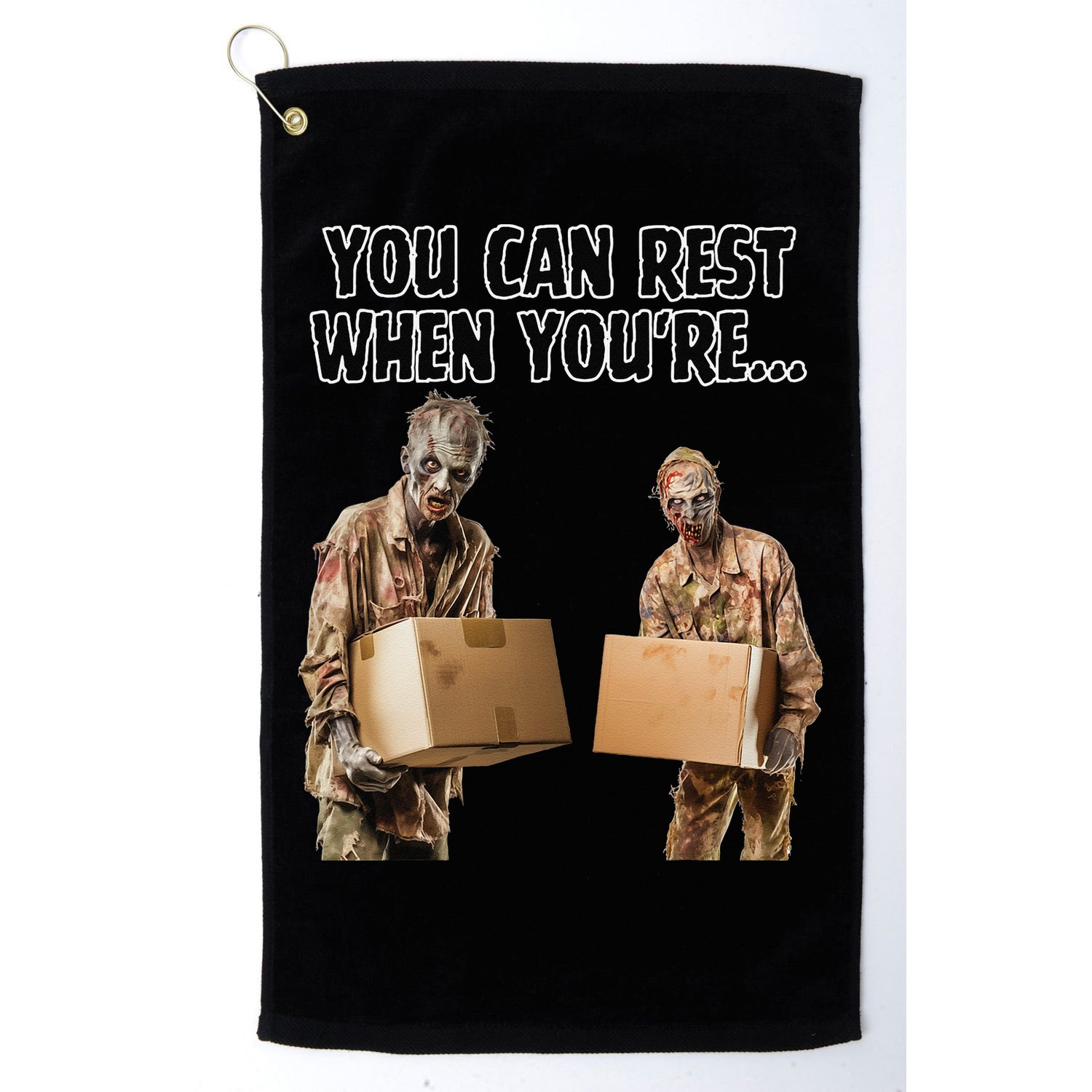 Work Humor Jobs Employee Blue Collar Worker Funny Zombies Golf Towel