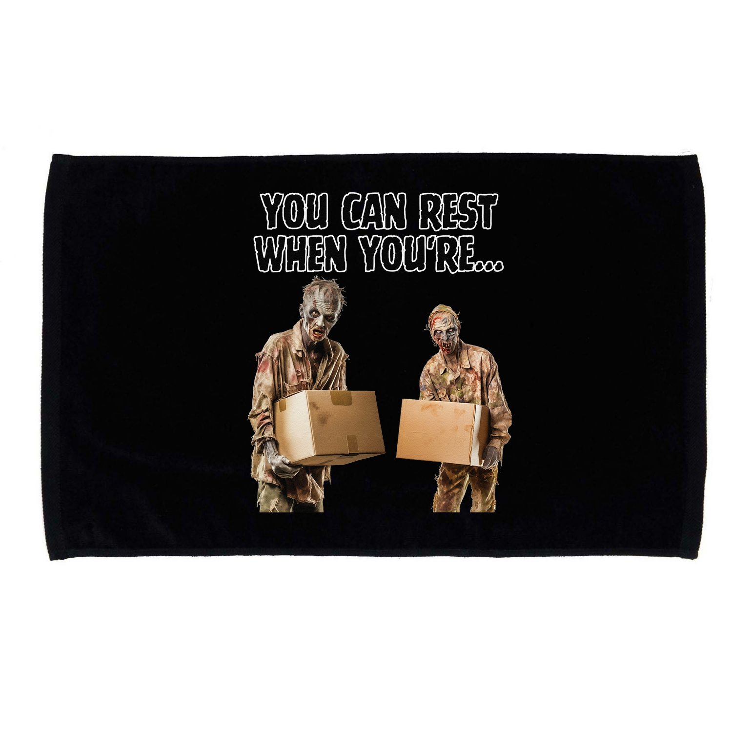 Work Humor Jobs Employee Blue Collar Worker Funny Zombies Microfiber Hand Towel