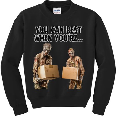 Work Humor Jobs Employee Blue Collar Worker Funny Zombies Kids Sweatshirt
