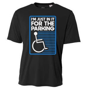 Wheelchair Humor Just In It For The Parking Leg Ampu Cooling Performance Crew T-Shirt