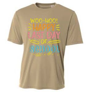 Woohoo Happy Last Day Of School Graduation Teachers Cooling Performance Crew T-Shirt