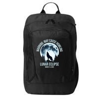 Wolf Howling Lunar Eclipse March 14 2025 Total Lunar Eclipse Great Gift City Backpack