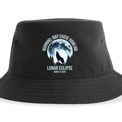 Wolf Howling Lunar Eclipse March 14 2025 Total Lunar Eclipse Great Gift Sustainable Bucket Hat