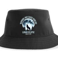 Wolf Howling Lunar Eclipse March 14 2025 Total Lunar Eclipse Great Gift Sustainable Bucket Hat