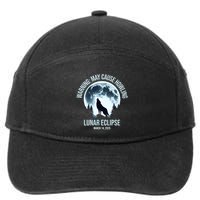 Wolf Howling Lunar Eclipse March 14 2025 Total Lunar Eclipse Great Gift 7-Panel Snapback Hat