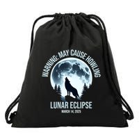 Wolf Howling Lunar Eclipse March 14 2025 Total Lunar Eclipse Great Gift Drawstring Bag