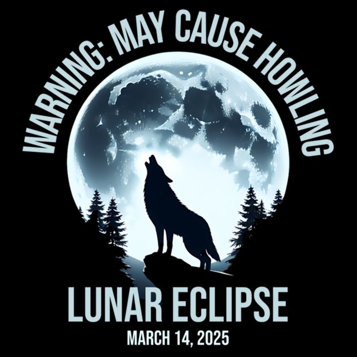 Wolf Howling Lunar Eclipse March 14 2025 Total Lunar Eclipse Great Gift Flat Bill Trucker Hat