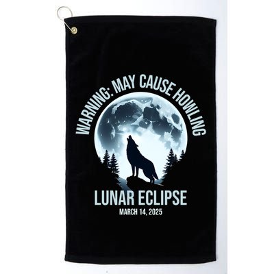 Wolf Howling Lunar Eclipse March 14 2025 Total Lunar Eclipse Great Gift Golf Towel