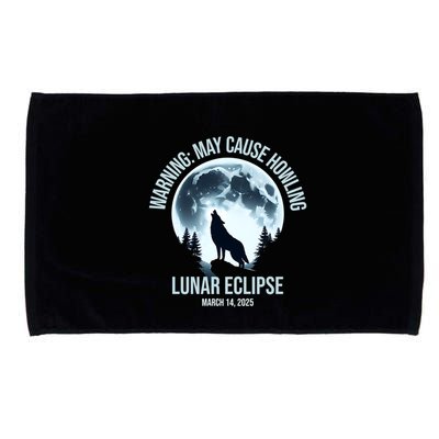 Wolf Howling Lunar Eclipse March 14 2025 Total Lunar Eclipse Great Gift Microfiber Hand Towel