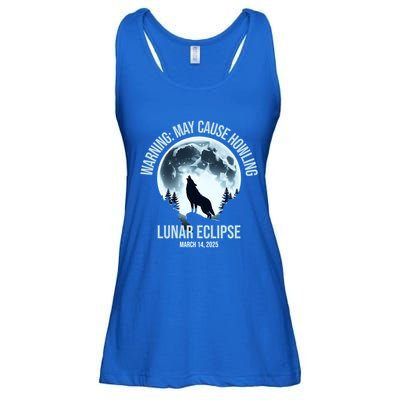 Wolf Howling Lunar Eclipse March 14 2025 Total Lunar Eclipse Great Gift Ladies Essential Flowy Tank